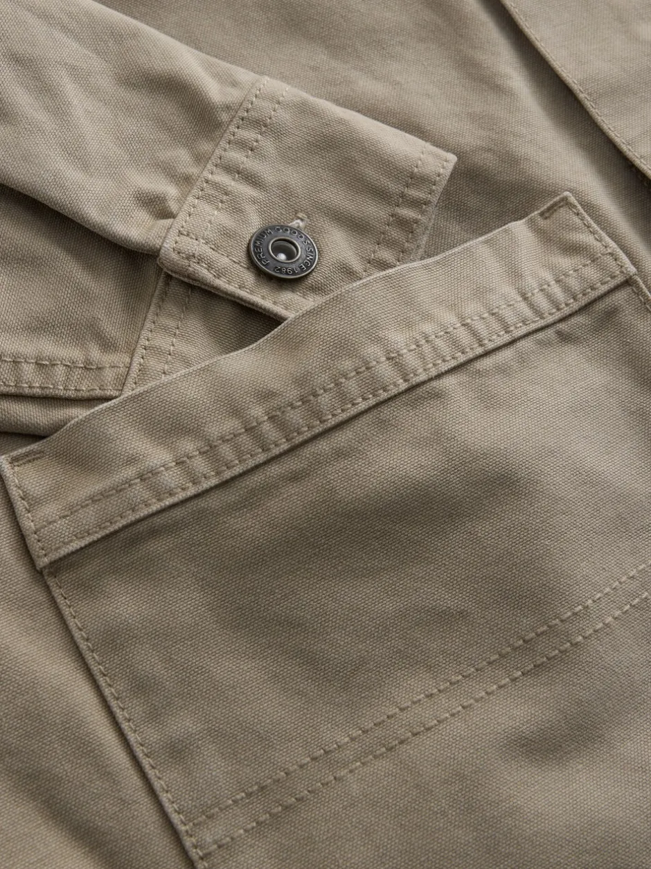 Shirts|Next - Corduroy canvas shacket overshirt met kraag Ecru