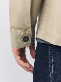 Shirts|Next - Corduroy canvas shacket overshirt met kraag Ecru