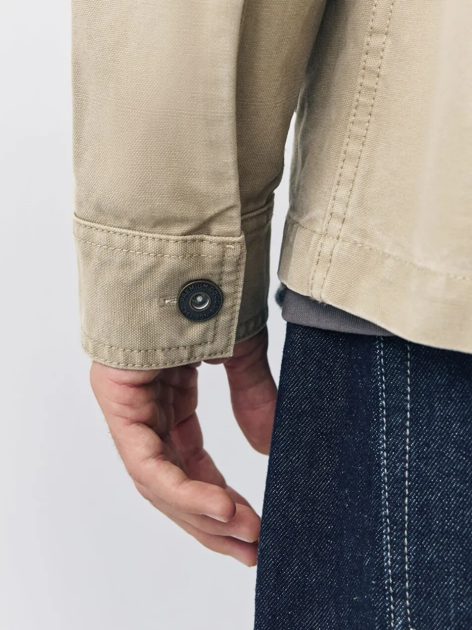 Shirts|Next - Corduroy canvas shacket overshirt met kraag Ecru
