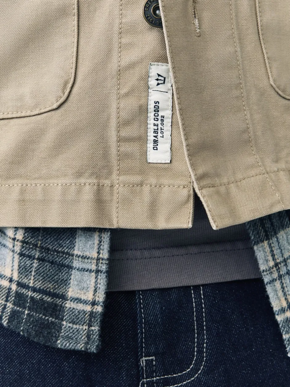 Shirts|Next - Corduroy canvas shacket overshirt met kraag Ecru