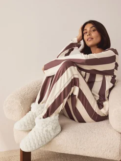 Pantoffels|Next - Faux Fur Heart Slipper Boots Ecru