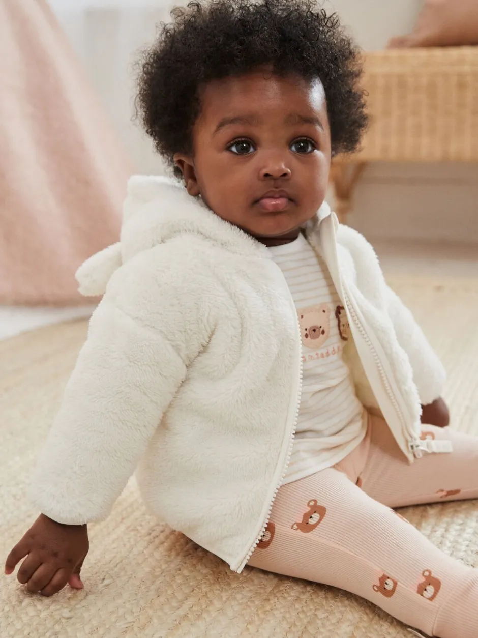 Jassen, Jacks En Kinderwagenpakjes|Jassen En Jacks|Next - Fleece babyjack met capuchon (0mnd-2jr) Ecru