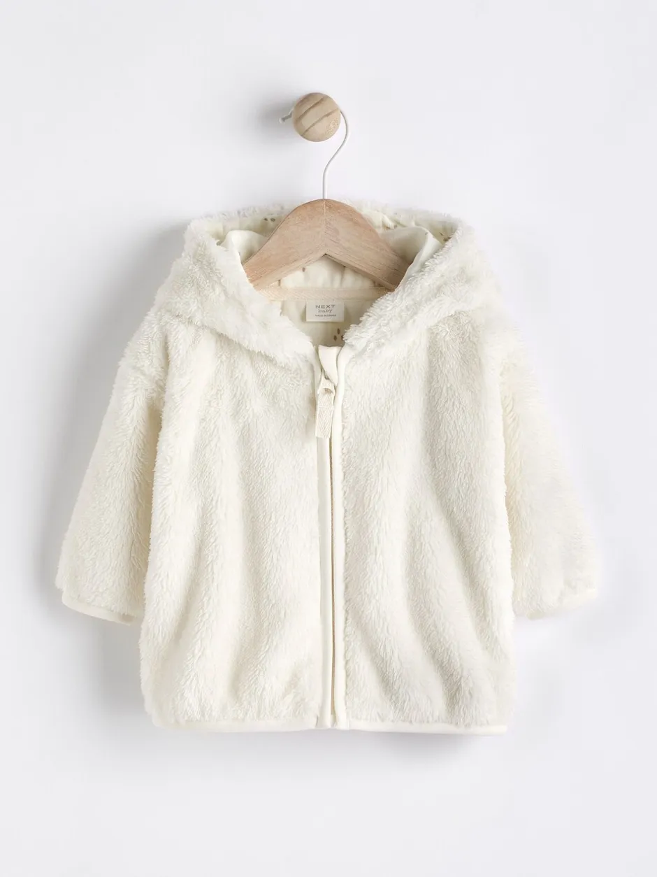 Jassen, Jacks En Kinderwagenpakjes|Jassen En Jacks|Next - Fleece babyjack met capuchon (0mnd-2jr) Ecru