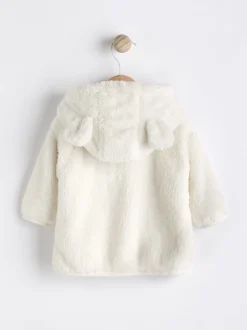 Jassen, Jacks En Kinderwagenpakjes|Jassen En Jacks|Next - Fleece babyjack met capuchon (0mnd-2jr) Ecru