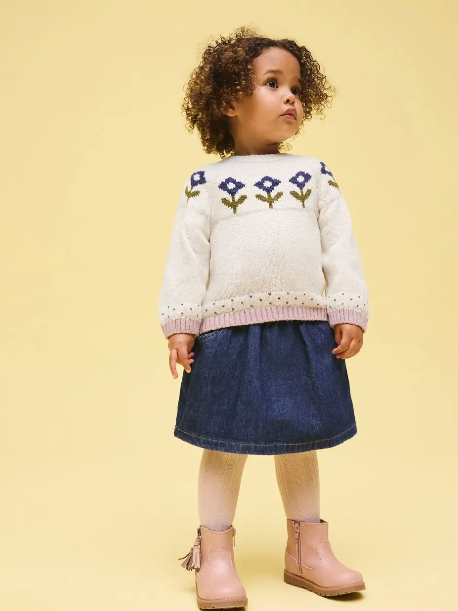 Gebreide Kleding|Next Ecru - Flower Knitted Jumper (3mths-7yrs)