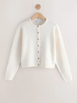 Gebreide Kleding*Next Ecru - Gebreid vest met ronde hals