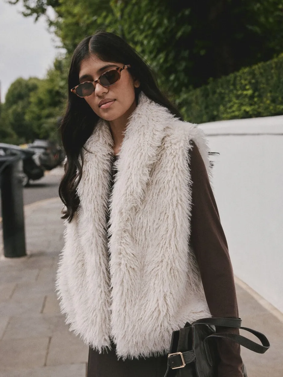 Jassen En Jacks|Next - Gilet van imitatiebont Ecru