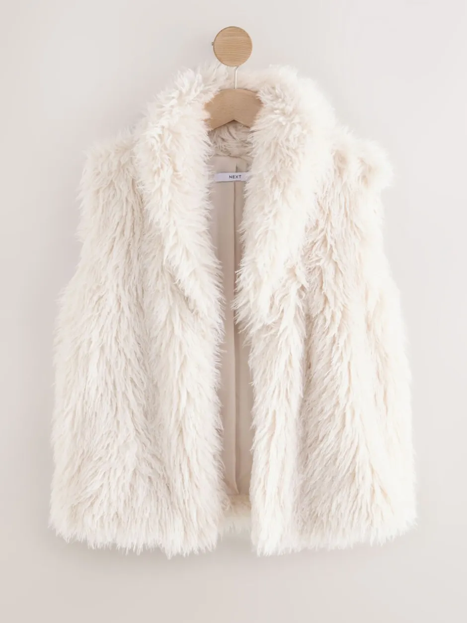 Jassen En Jacks|Next - Gilet van imitatiebont Ecru