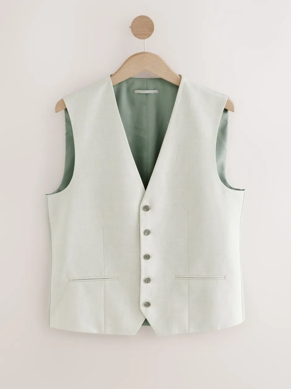 Vesten*Next Ecru - Gilet van linnenmix met textuur