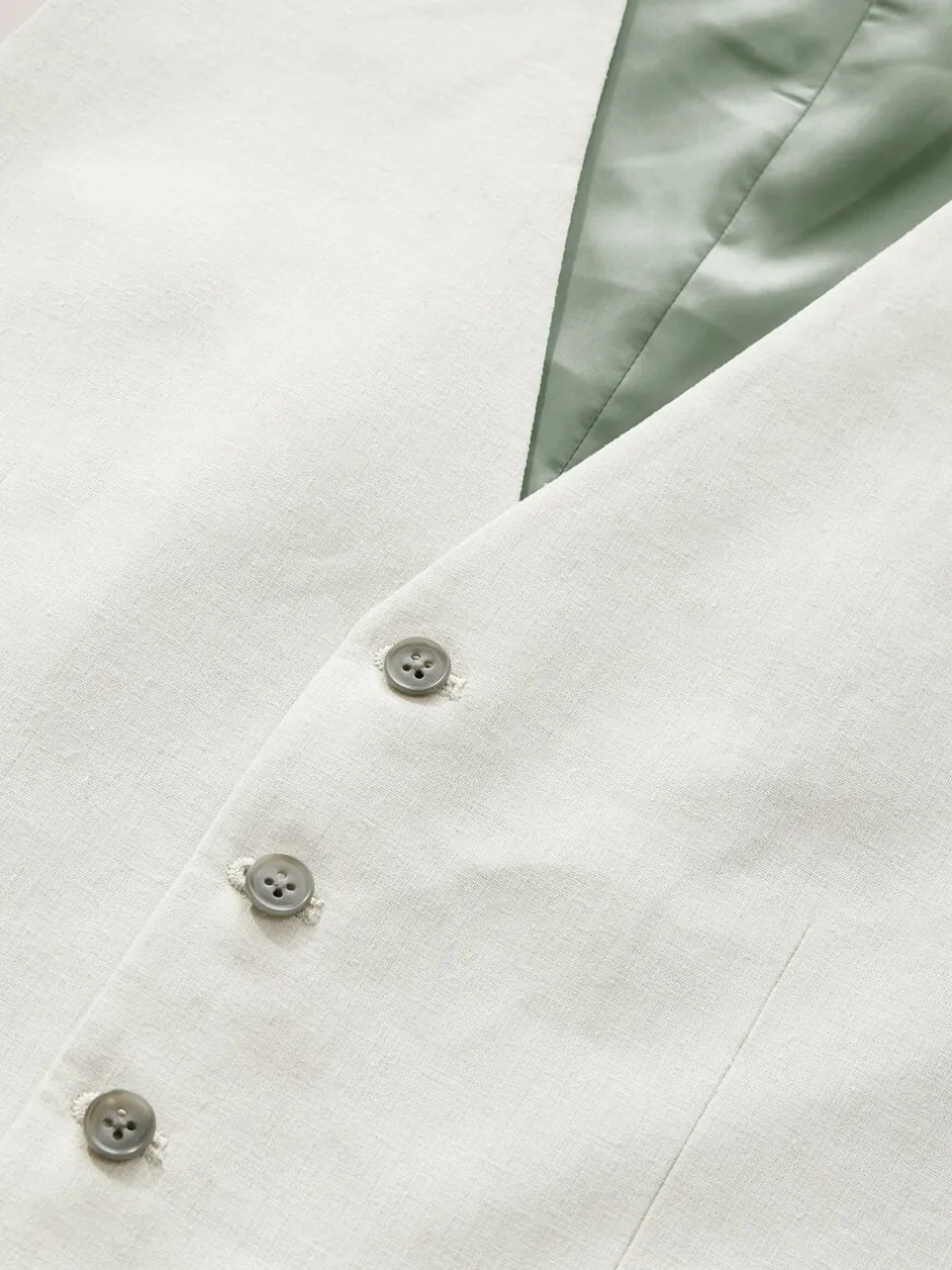 Vesten*Next Ecru - Gilet van linnenmix met textuur