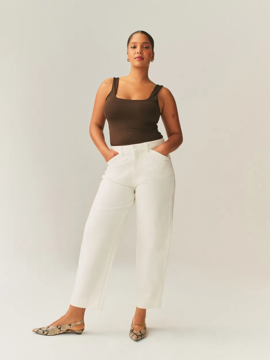 Jeans|Next Ecru - Hourglass Wide Leg Barrel Denim Jeans