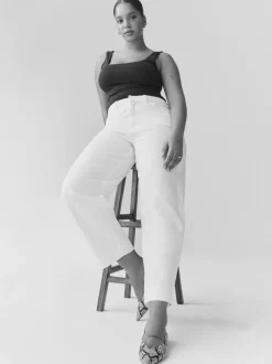 Jeans|Next Ecru - Hourglass Wide Leg Barrel Denim Jeans