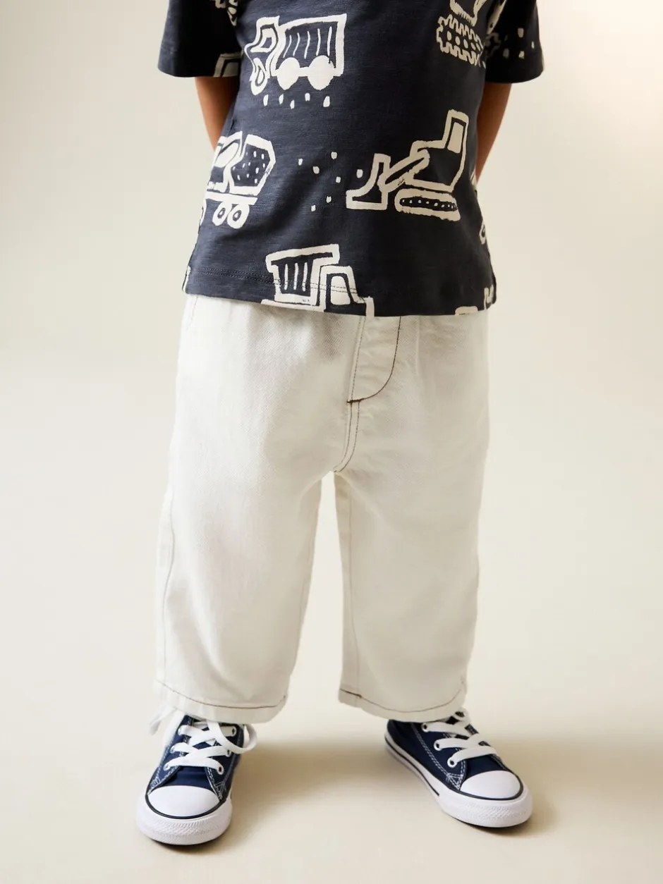 Jeans En Joggingbroeken|Jeans*Next - Jeans met wijde pijpen (3 mnd-7 jr) Ecru
