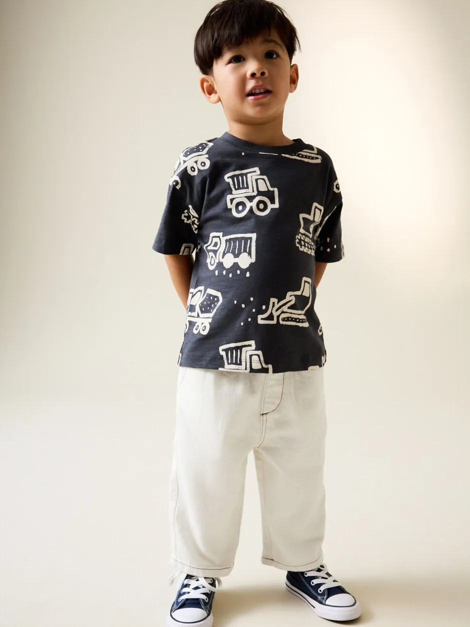 Jeans En Joggingbroeken|Jeans*Next - Jeans met wijde pijpen (3 mnd-7 jr) Ecru