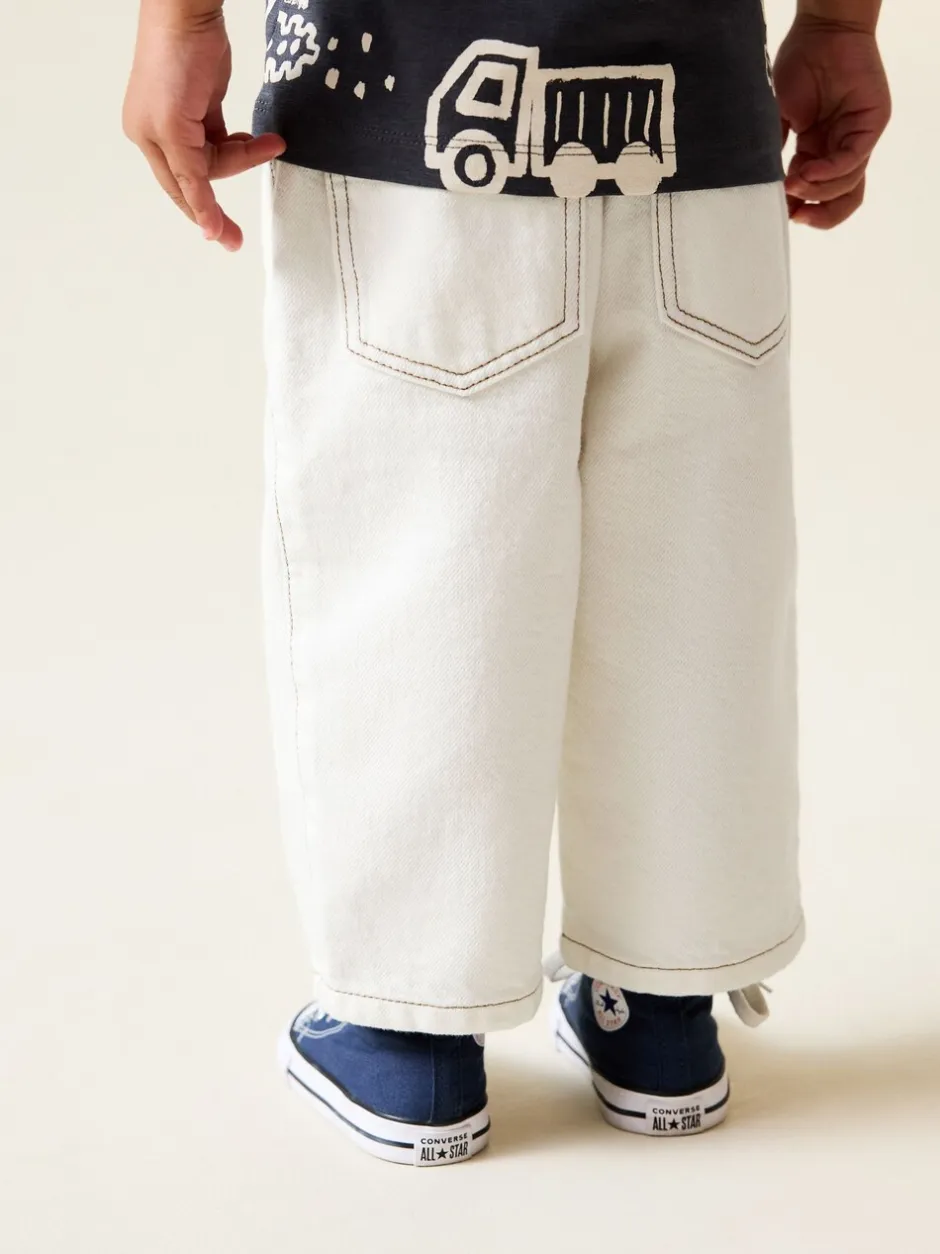 Jeans En Joggingbroeken|Jeans*Next - Jeans met wijde pijpen (3 mnd-7 jr) Ecru