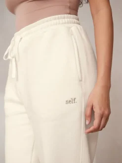 Leggings En Joggingbroeken|self. Ecru - Joggingbroek met banden