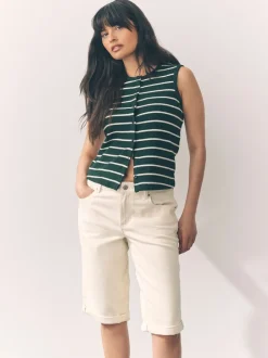 Shorts|Next Ecru - Knielange Bermuda denim shorts