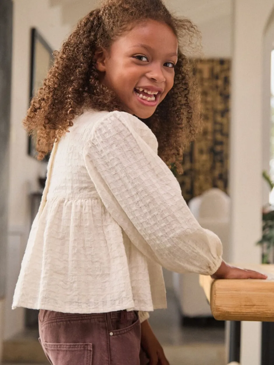 Tops|Overhemden En Blouses*Next - Long Sleeve Ruffle Blouse (3-16yrs) Ecru