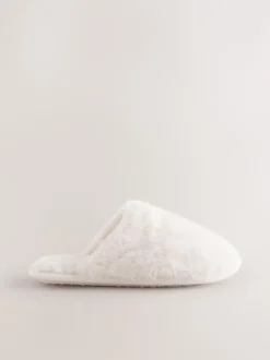 Pantoffels|Next - Pantoffels met imitatiebont Ecru