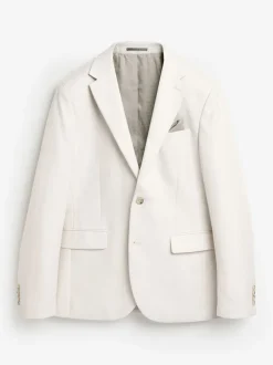 Blazers En Business-Jasjes|Pakken|Next Ecru - Slim Fit - Kostuum met textuur: colbert