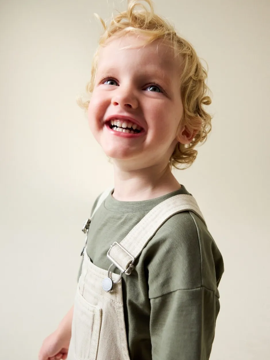 Rompertjes En Tuinbroeken*Next Ecru - Twill Woven Cotton Cargo Dungarees (3mths-7yrs)