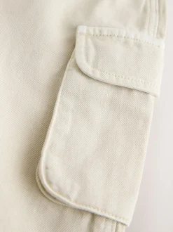 Rompertjes En Tuinbroeken*Next Ecru - Twill Woven Cotton Cargo Dungarees (3mths-7yrs)
