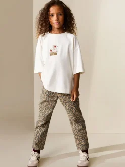 T-Shirts|Next - T-shirt met kralen (3-16jaar) Ecru Cupcake