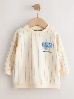 Sweaters En Hoody´S|Next Ecru Elephant Striped - Sweatshirt met ronde hals en all-over print (3 mnd - 7 jr)