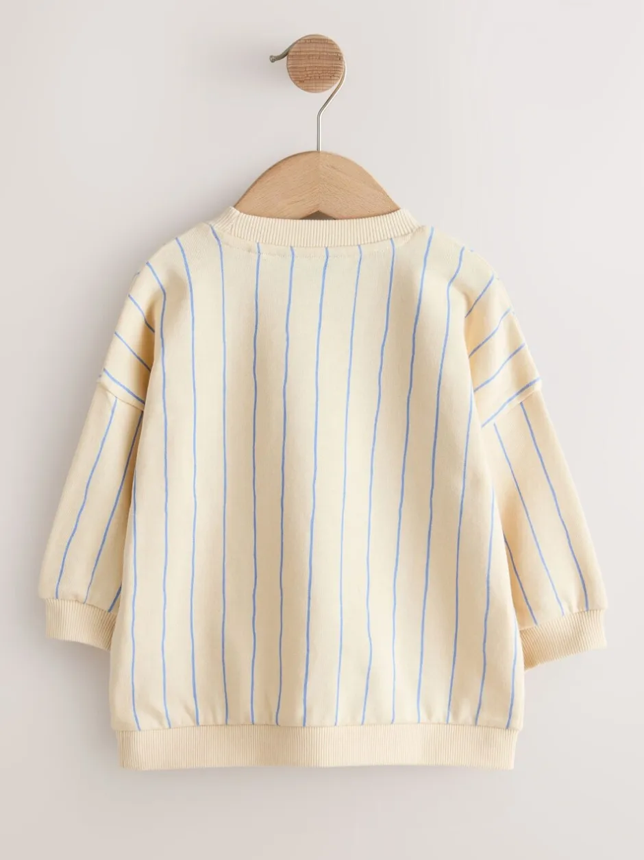 Sweaters En Hoody´S|Next Ecru Elephant Striped - Sweatshirt met ronde hals en all-over print (3 mnd - 7 jr)