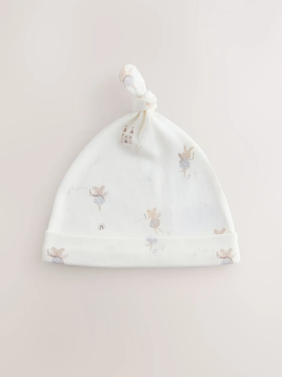 Mutsjes En Antikrabwantjes|Mutsen, Handschoenen En Sjaals|Next Ecru Fairy Mouse - 3 Pack Baby Mutsen met Strik Top (0mnd-2jr)