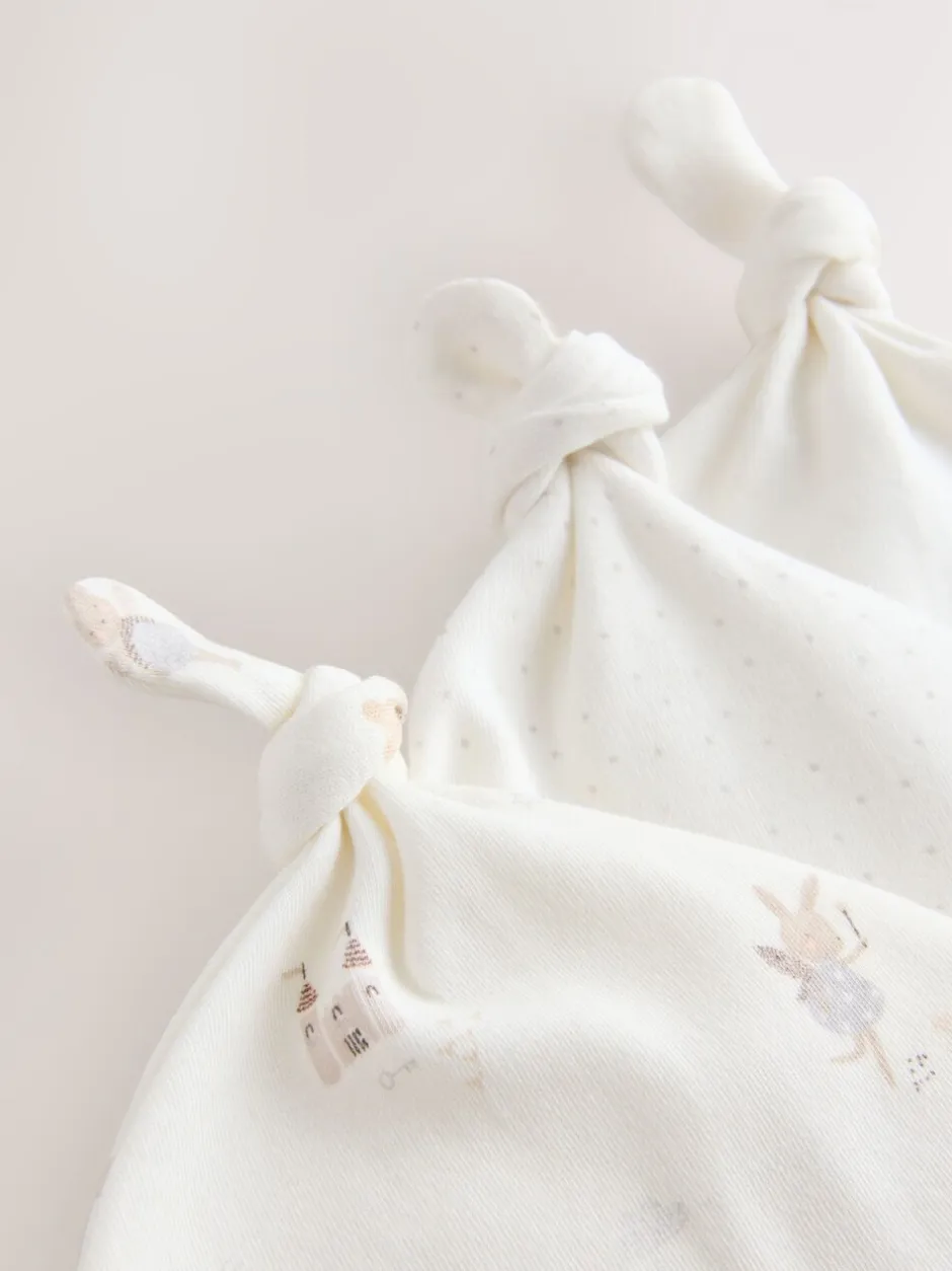 Mutsjes En Antikrabwantjes|Mutsen, Handschoenen En Sjaals|Next Ecru Fairy Mouse - 3 Pack Baby Mutsen met Strik Top (0mnd-2jr)