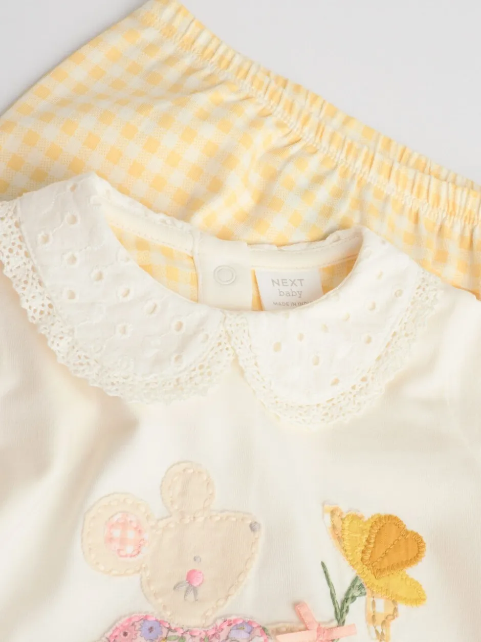 Tops|Sets En Combisets*Next - Long Sleeve Top and Legging Baby 2 Piece Set (0mths-2yrs) Ecru Fairy Mouse