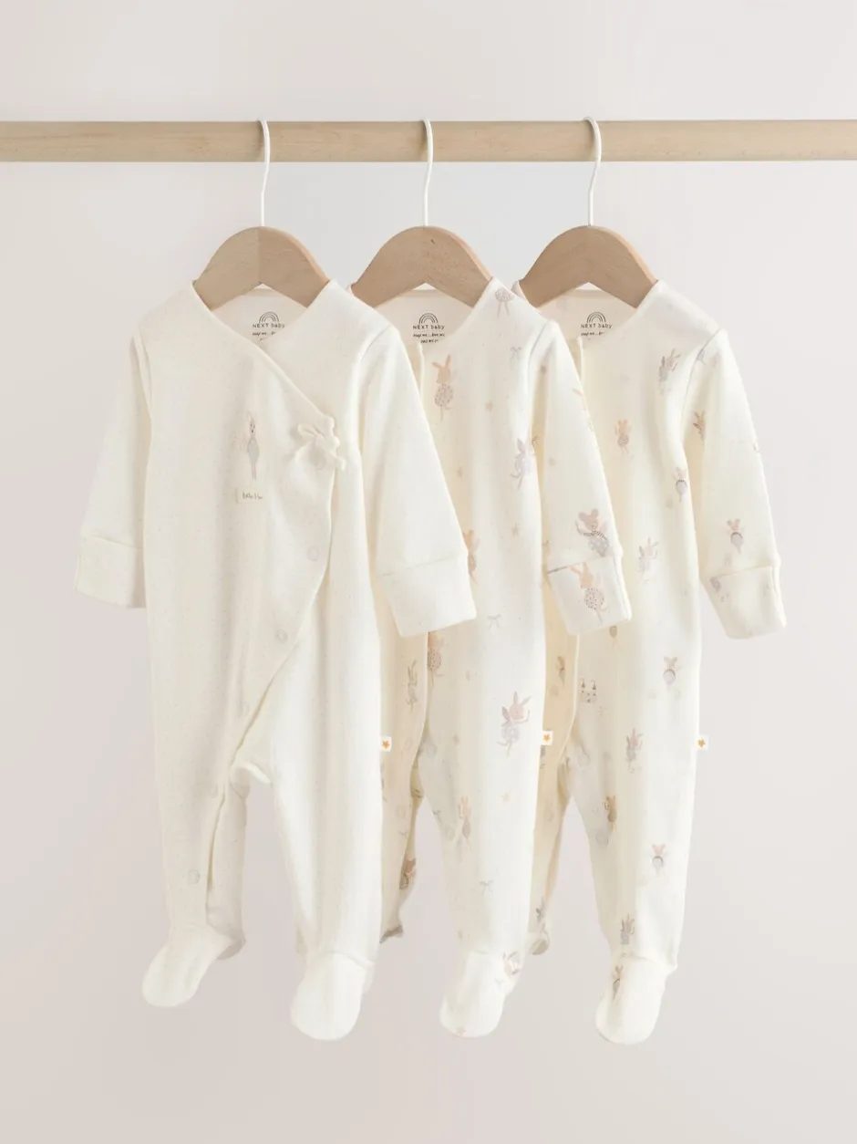 Babypakjes En Babypyjama's|Next Ecru Fairy Mouse - Set van 3 babypyjama's (0-2jr)