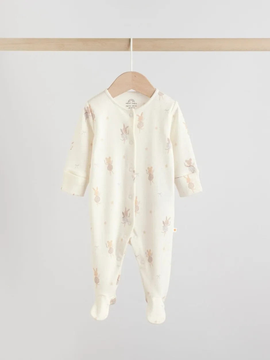 Babypakjes En Babypyjama's|Next Ecru Fairy Mouse - Set van 3 babypyjama's (0-2jr)