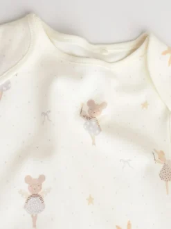 Rompertjes En Hemdjes|Next Ecru Fairy Mouse - Set van 5 babyrompertjes met lange mouwen