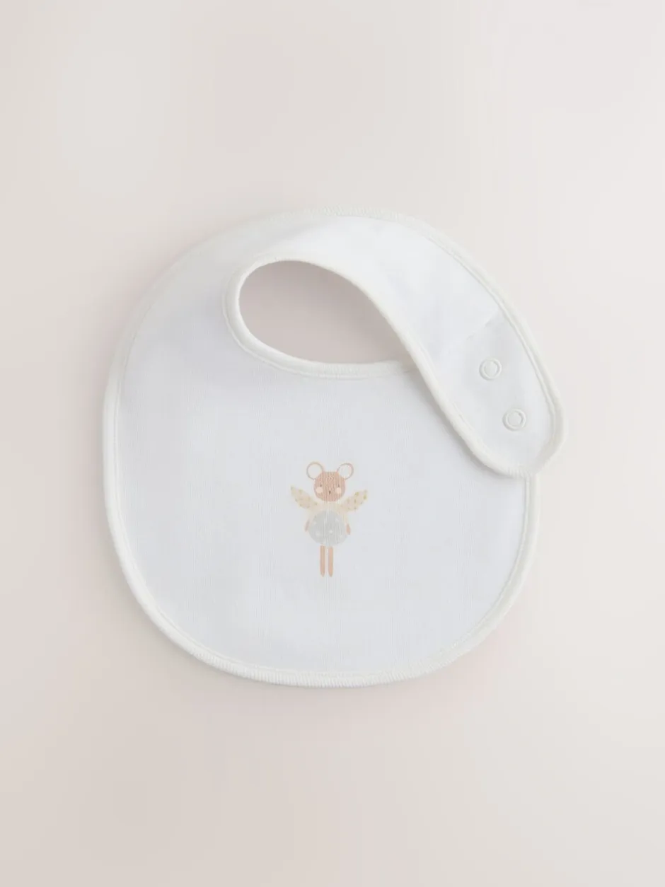 Slabbetjes*Next Ecru Fairy Mouse - Verpakking met 3 babyslabbetjes