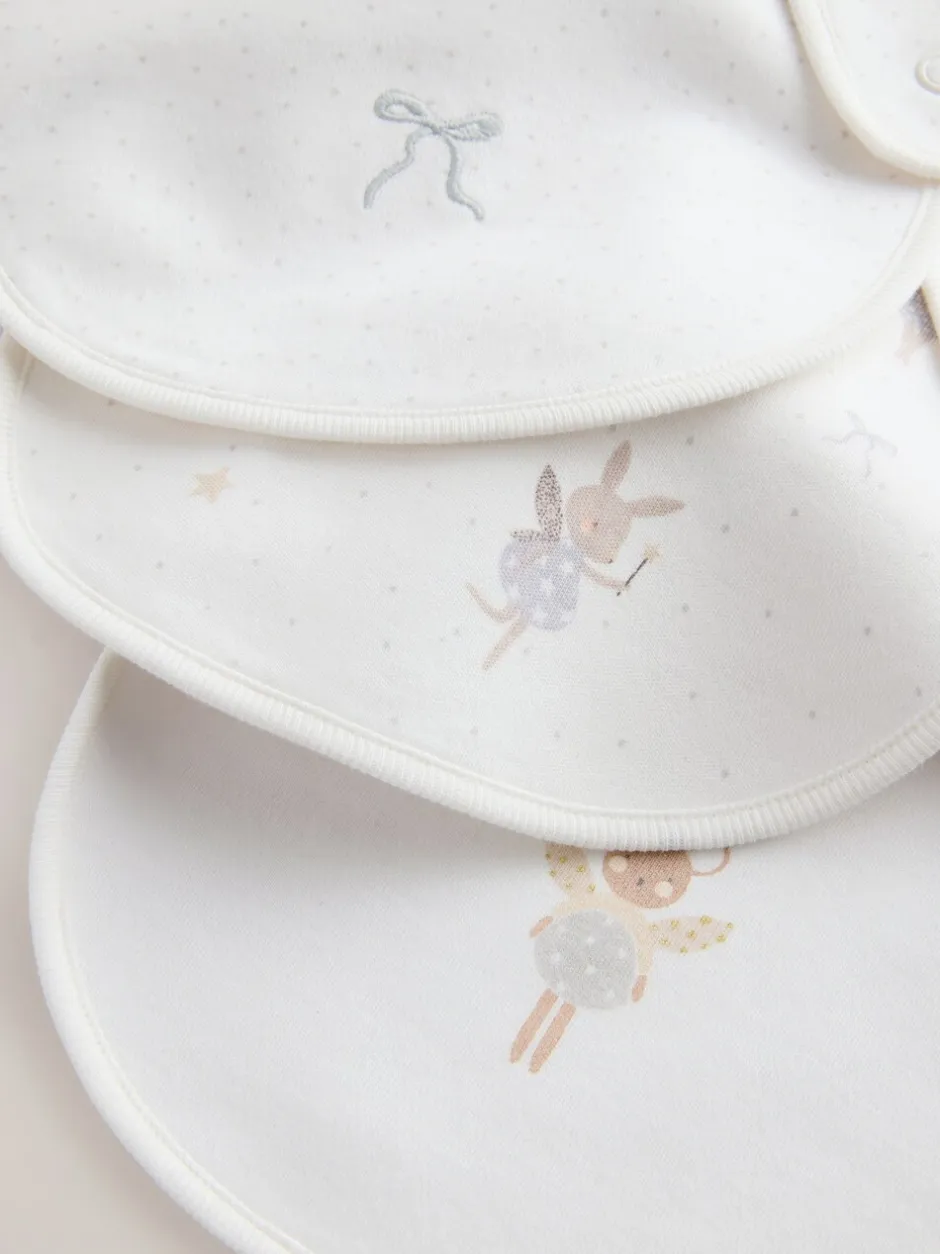 Slabbetjes*Next Ecru Fairy Mouse - Verpakking met 3 babyslabbetjes