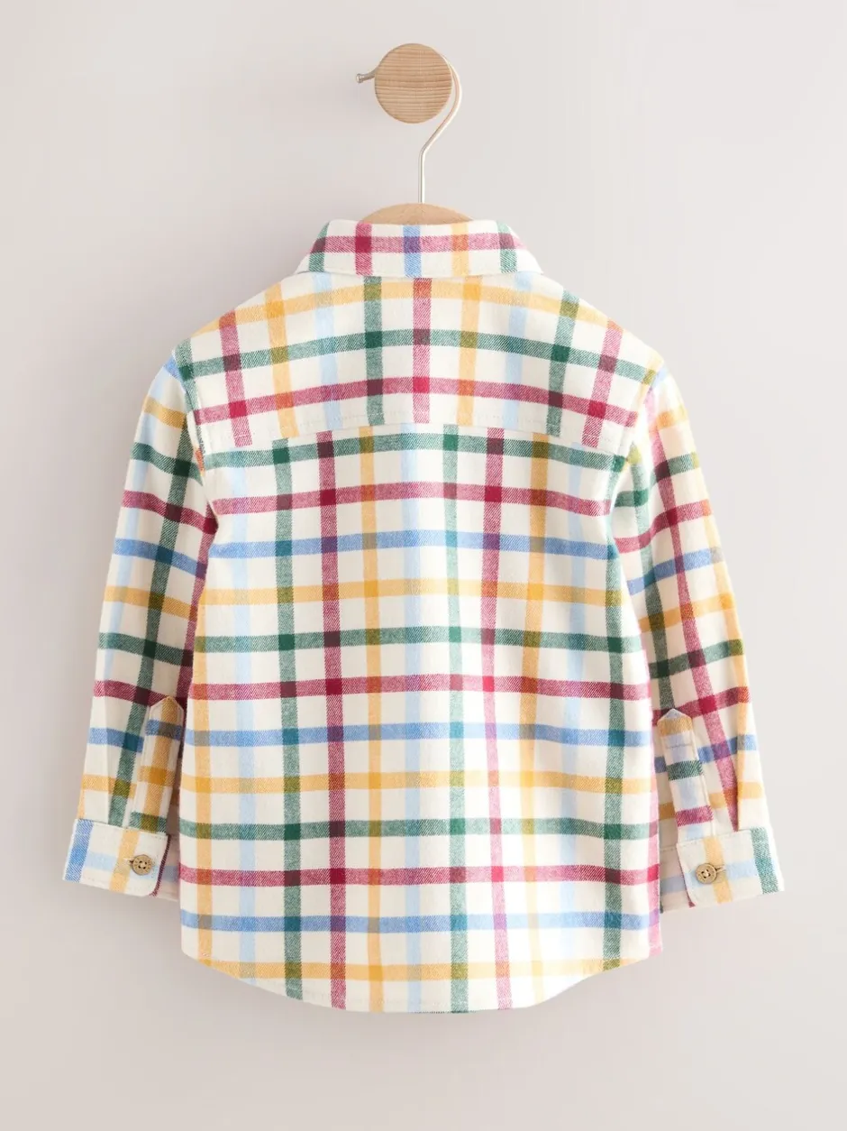 Shirts|Next - Shirt met Character lange mouwen (3mnd-7jr) Ecru felle gingham-ruit