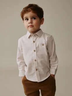 Shirts*Next Ecru figuurtje  - Oxford-overhemd met lange mouwen (3 mnd-7 jr)