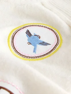 Gebreide Kleding*Next Ecru geborduurd - Gebreide trui met ronde hals van wol