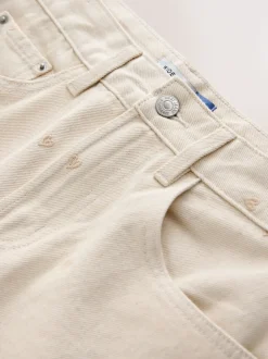 Jeans|Next Ecru geborduurd hart - Jeans met wijde pijpen