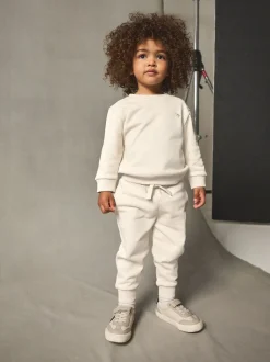 Joggingbroeken|Sweaters En Hoody´S*Next Ecru gebroken wit - Set met sweatshirt en joggingbroek (3mnd-7jr)