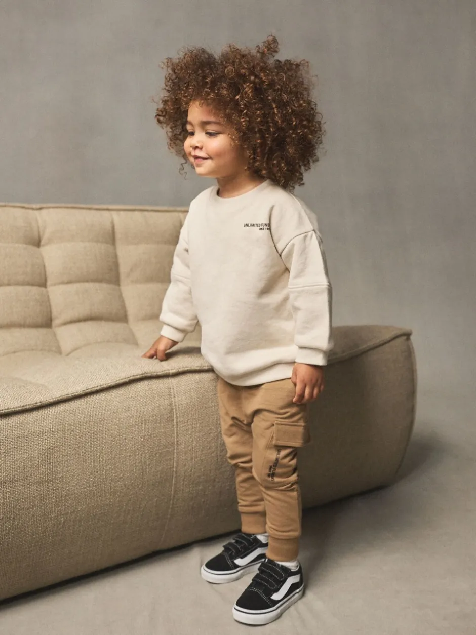 Joggingbroeken|Sweaters En Hoody´S|Next - Set met utility-sweatshirt en super skinny joggingbroek (3mnd-7jr) Ecru gebroken wit