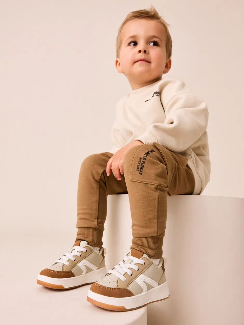 Joggingbroeken|Sweaters En Hoody´S|Next - Set met utility-sweatshirt en super skinny joggingbroek (3mnd-7jr) Ecru gebroken wit
