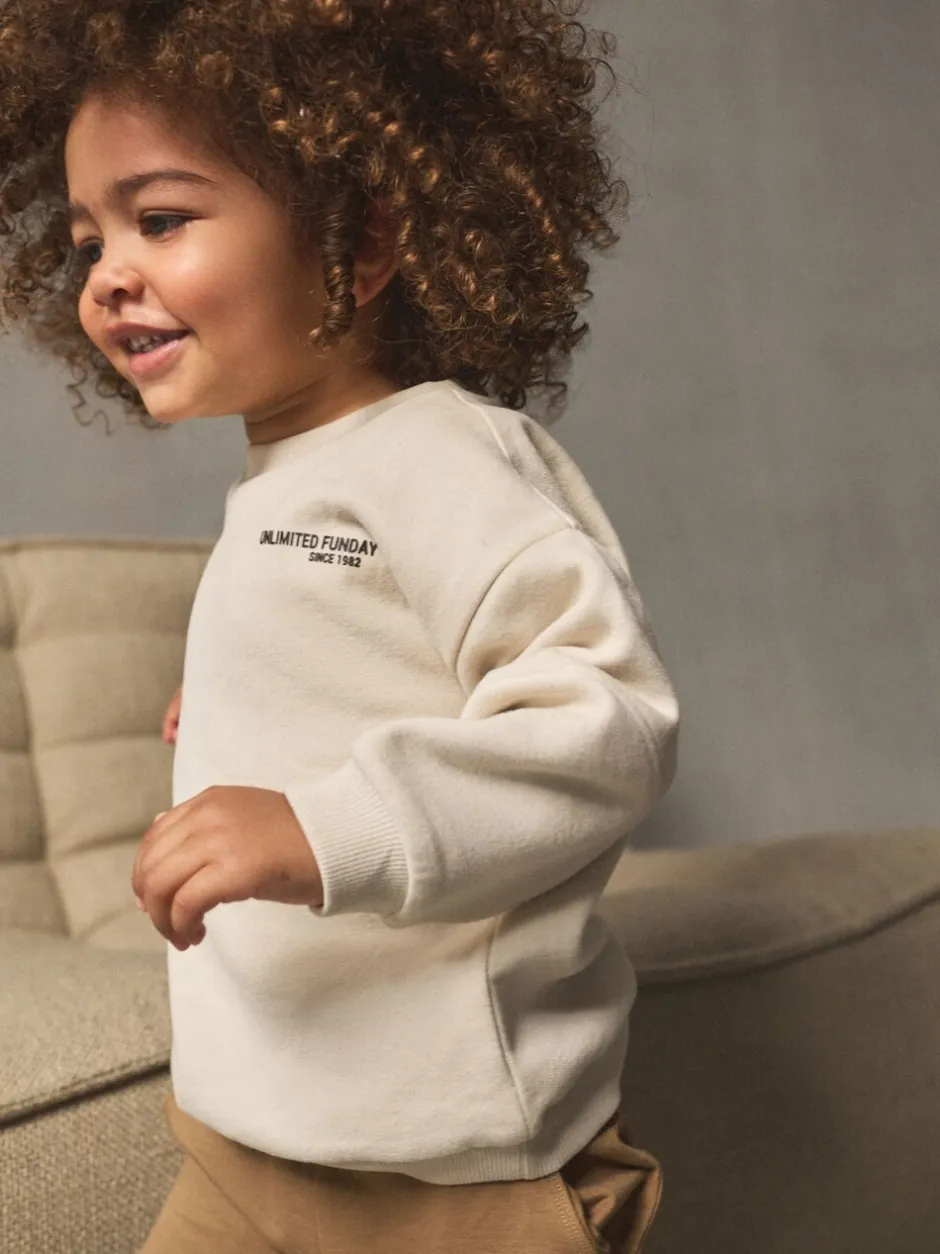 Joggingbroeken|Sweaters En Hoody´S|Next - Set met utility-sweatshirt en super skinny joggingbroek (3mnd-7jr) Ecru gebroken wit