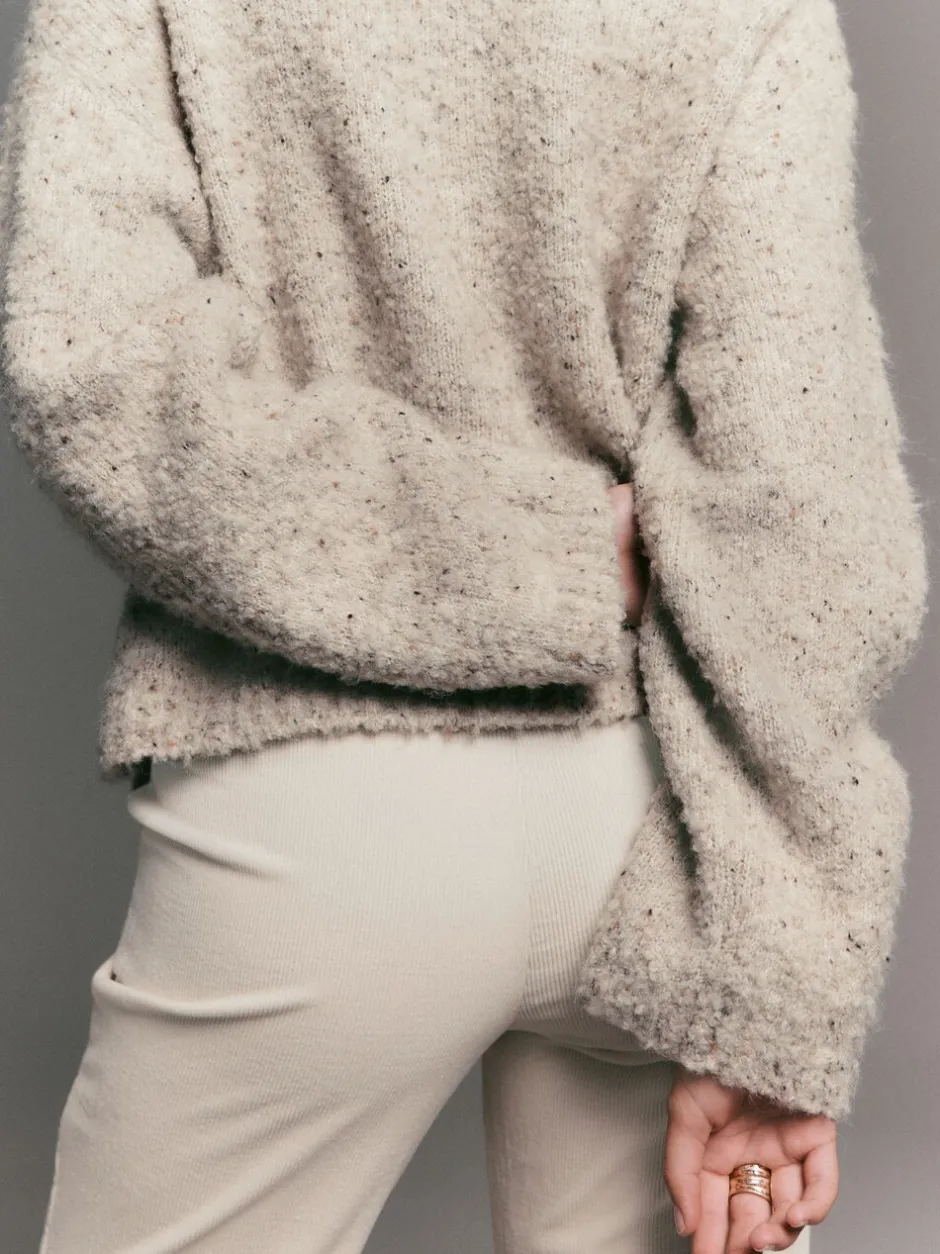 Gebreide Kleding|Next - Boucle Ronde hals Trui Met Wol Ecru gemêleerd