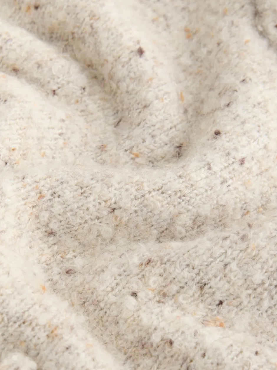 Gebreide Kleding|Next - Boucle Ronde hals Trui Met Wol Ecru gemêleerd