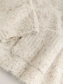 Gebreide Kleding|Next - Boucle Ronde hals Trui Met Wol Ecru gemêleerd