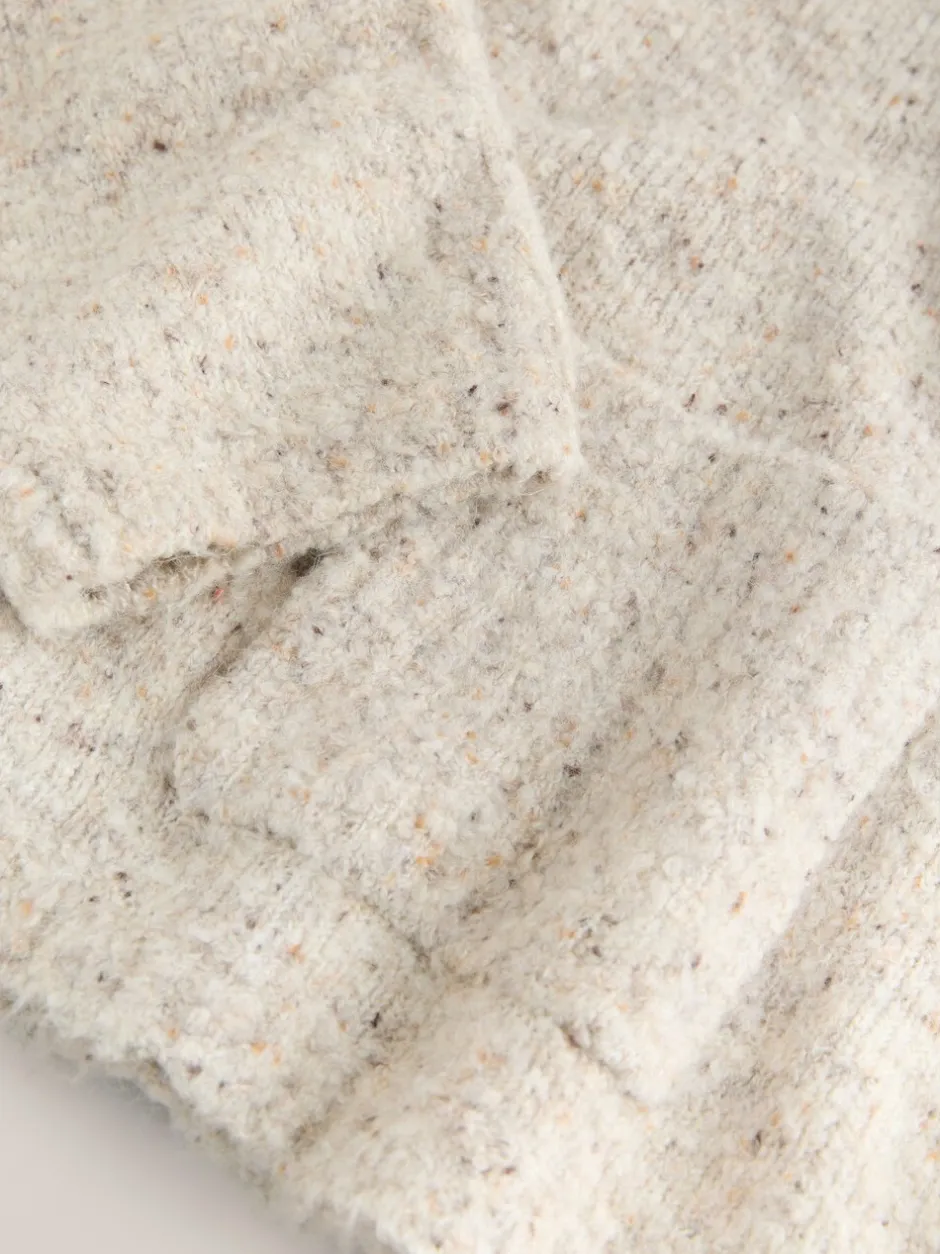 Gebreide Kleding|Next - Boucle Ronde hals Trui Met Wol Ecru gemêleerd