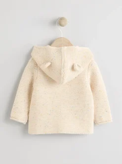 Truien En Breisels|Gebreide Kleding|Next - Gebreid babyvest met capuchon Ecru gemêleerd